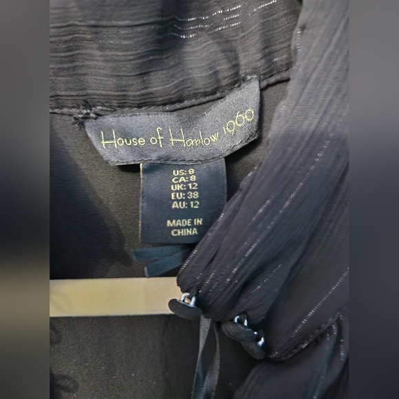 ✨️Final Price✨️NWT House of Harlow Metallic Black Balloon Sleeve Mini Dress - Picture 4 of 8